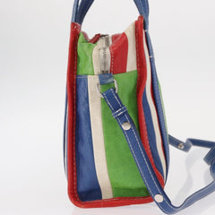 Balenciaga Bazar Convertible Tote Striped Leather