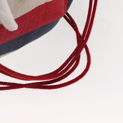 Gucci Logo Drawstring Backpack Striped Canvas