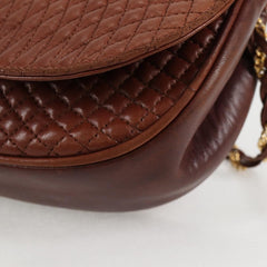 Bally Vintage Chain Shoulder Bag Quilted Leather