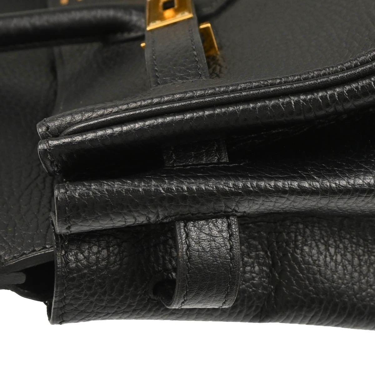 Hermes Birkin Handbag Black Ardennes with Gold Hardware