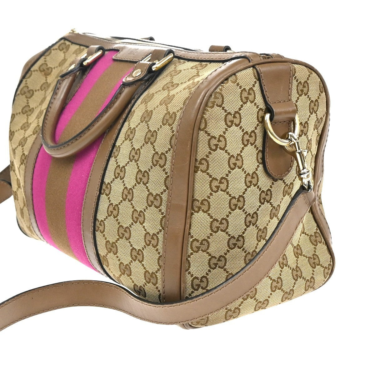 Gucci Vintage Web Boston Bag GG Canvas