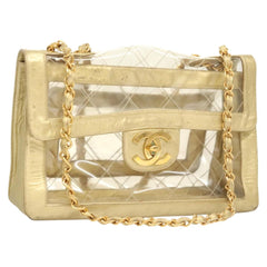 Chanel Classic Single Flap Bag Quilted Applique Vinyl