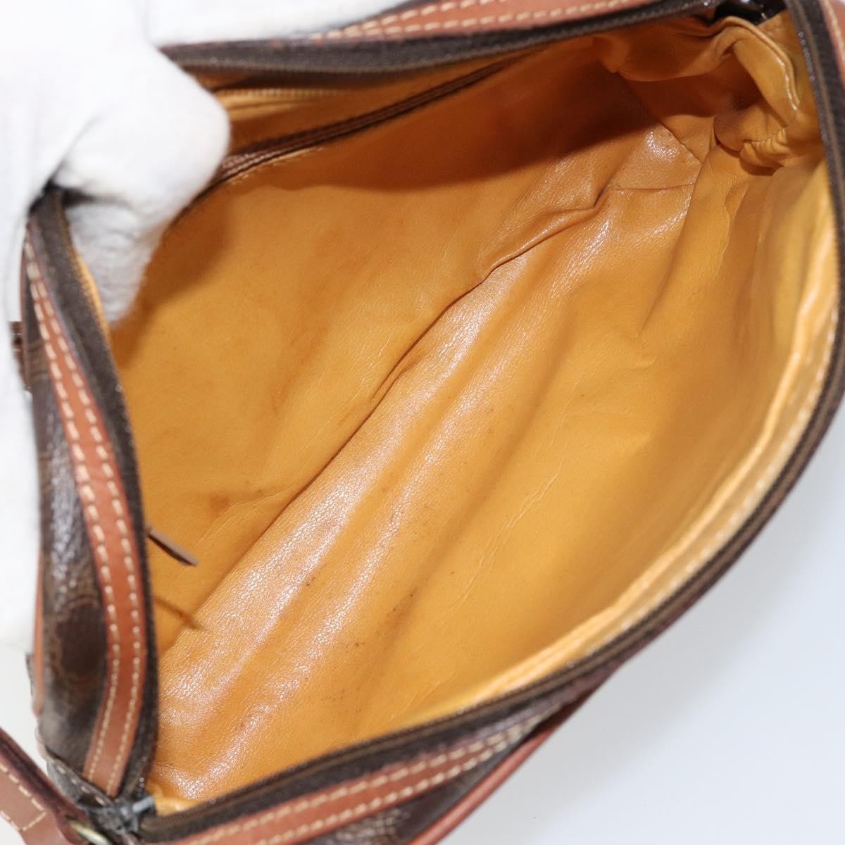 Celine Vintage Macadam Shoulder Bag Canvas and Leather