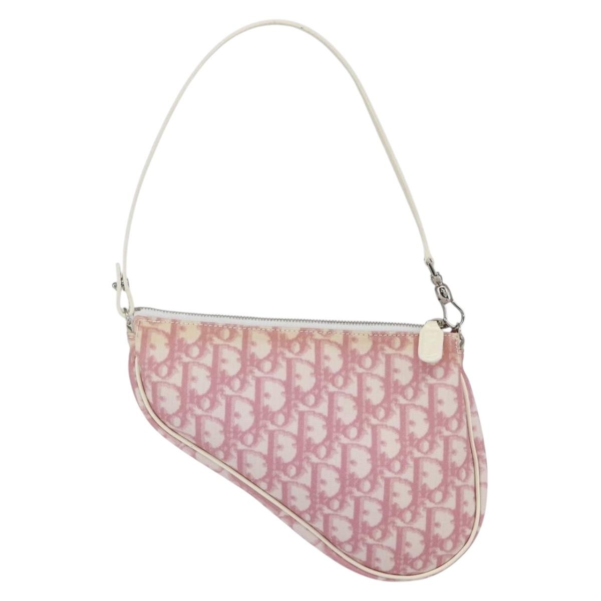 Christian Dior Vintage Saddle Bag Diorissimo Canvas