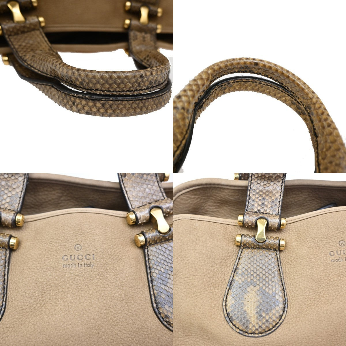 Gucci Twice Satchel Nubuck with Python