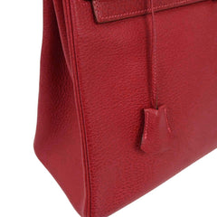 Hermes Kelly Handbag Red Ardennes with Gold Hardware