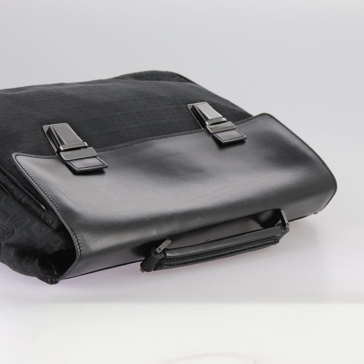 Fendi Convertible Pushlock Flap Satchel Zucca Canvas and Leather