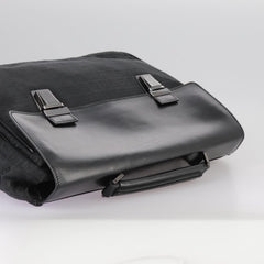 Fendi Convertible Pushlock Flap Satchel Zucca Canvas and Leather