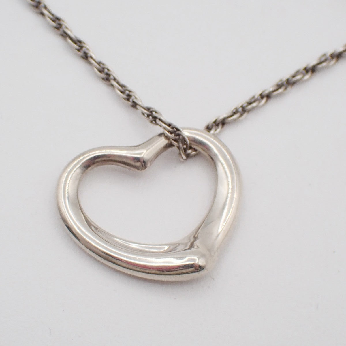 Tiffany & Co. Elsa Peretti Open Heart Pendant Necklace Sterling Silver