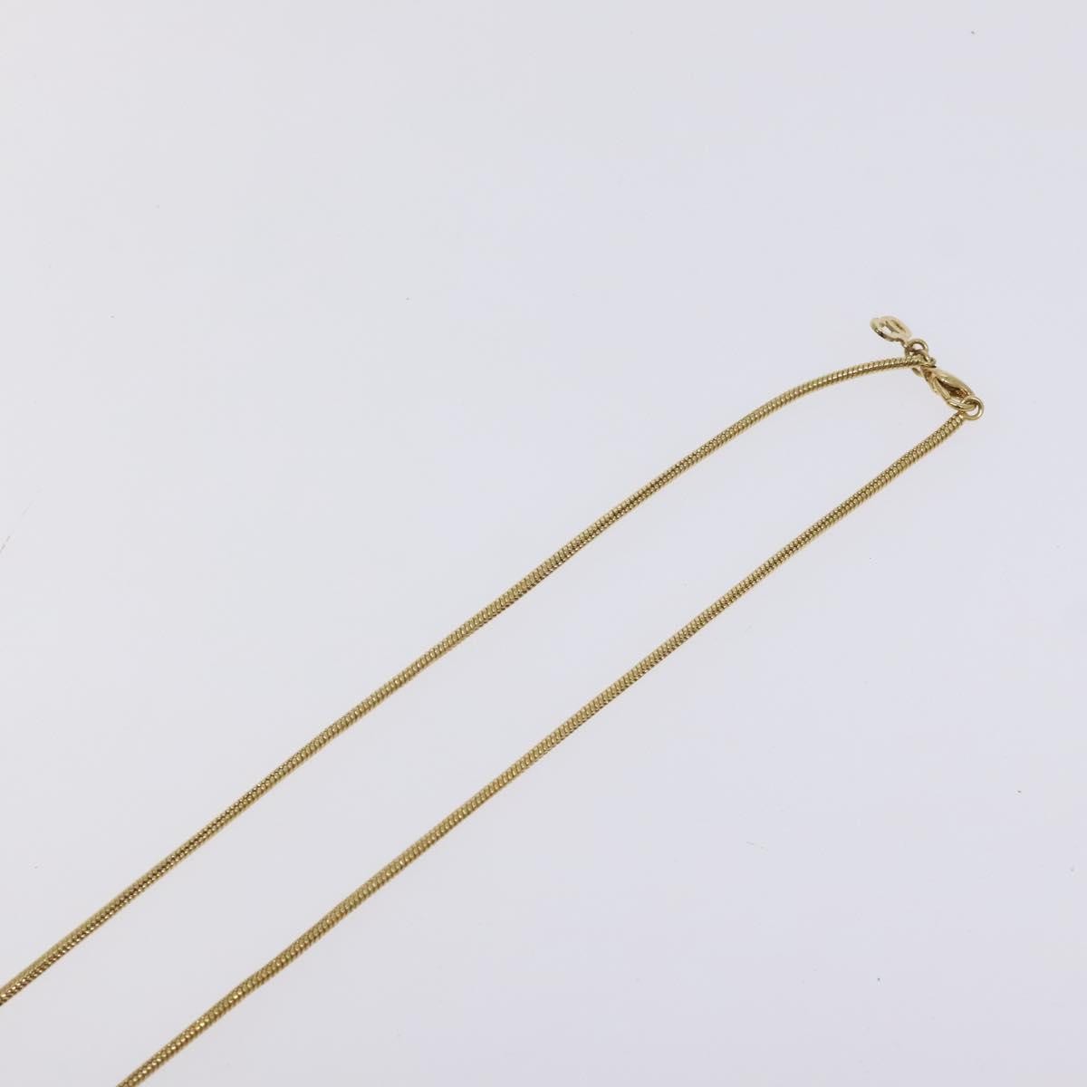 Christian Dior Round Logo Pendant Necklace Metal