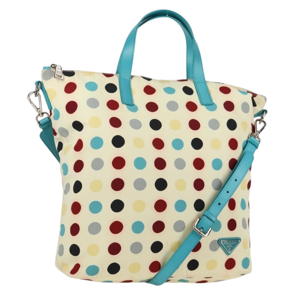 Prada Convertible Tote Printed Tessuto with Saffiano