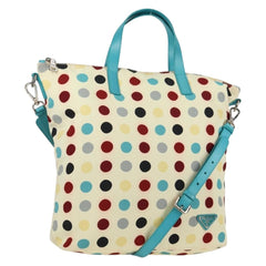 Prada Convertible Tote Printed Tessuto with Saffiano