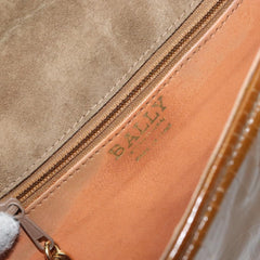 Bally Vintage Chain Shoulder Bag Quilted Patent leather