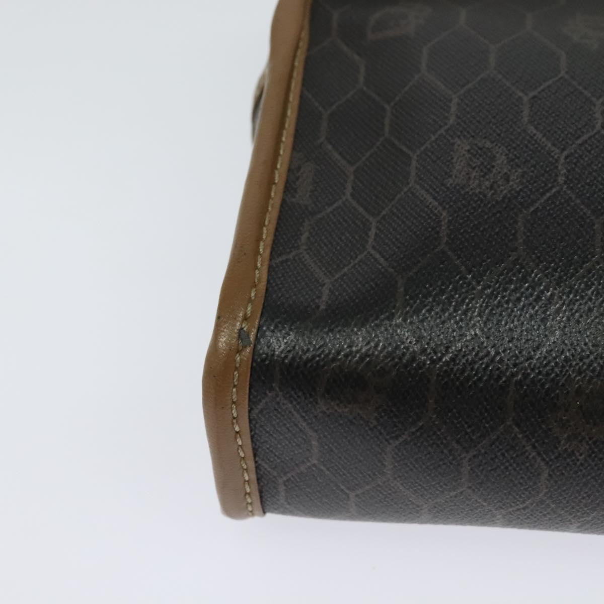 Christian Dior Vintage Honeycomb Zip Pouch Canvas and Leather