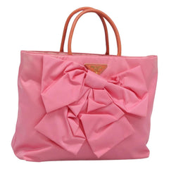 Prada Logo Bow Convertible Tote Tessuto with Leather