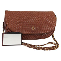 Bally Vintage Chain Shoulder Bag Quilted Leather