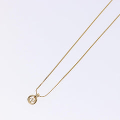 Christian Dior CD Round Pendant Necklace Metal