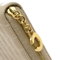 Celine C Charm Zip Around Wallet Quilted Leather