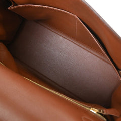 Hermes Kelly Handbag Brown Evergrain with Gold Hardware