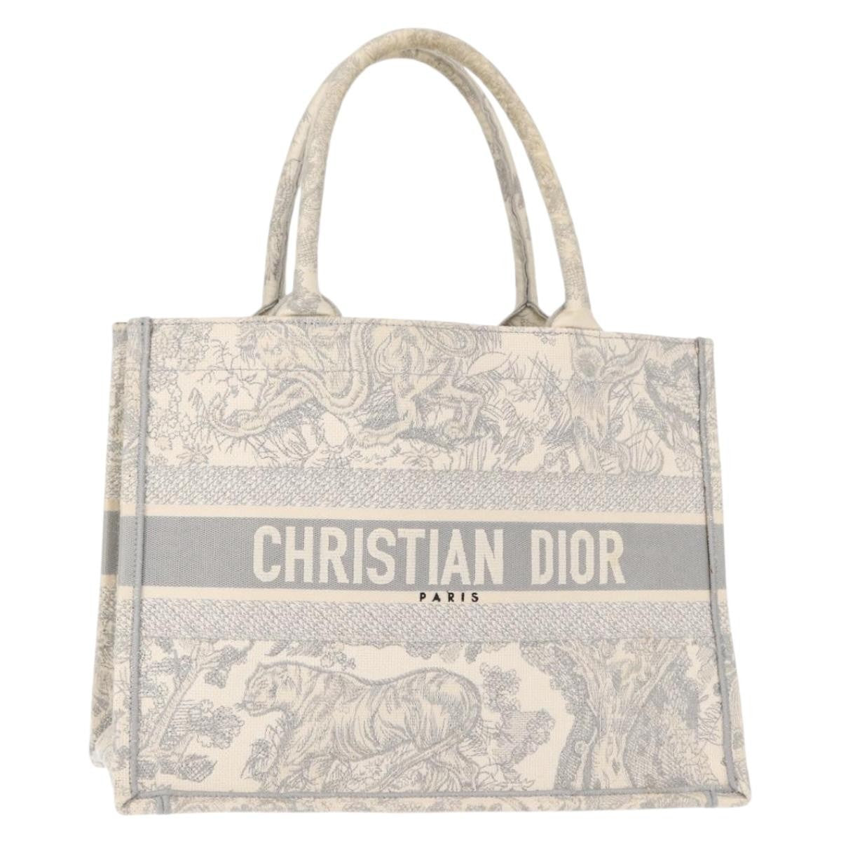 Christian Dior Book Tote Embroidered Canvas