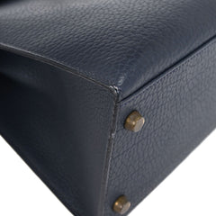 Hermes Kelly Handbag Blue Ardennes with Gold Hardware