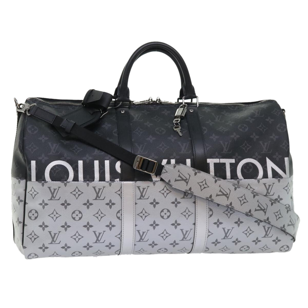 Louis Vuitton Keepall Bandouliere Bag Monogram Eclipse Split Canvas