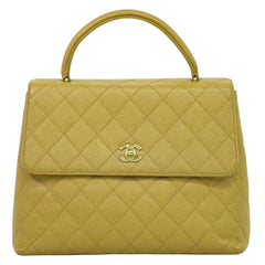 Chanel Coco Top Handle Bag Quilted Caviar