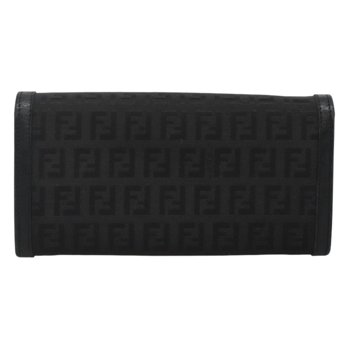 Fendi FF Flap Wallet Zucca Canvas with Embossed Leather