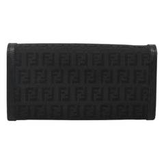 Fendi FF Flap Wallet Zucca Canvas with Embossed Leather