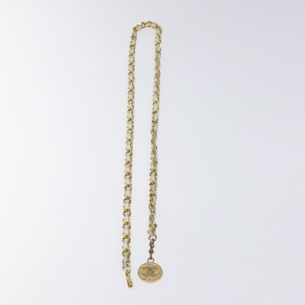 Chanel Vintage Logo Chain Belt Metal and Leather