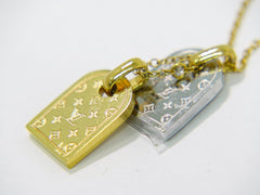 Louis Vuitton Nanogram Name Tag Pendant Necklace Metal