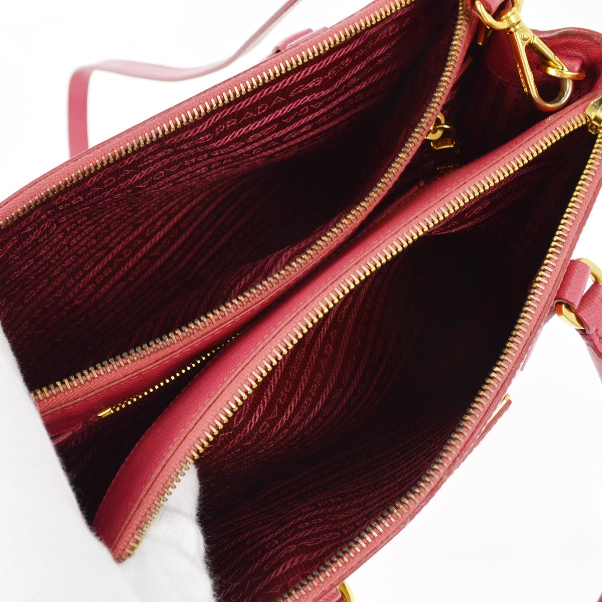 Prada Double Zip Lux Tote Saffiano Leather