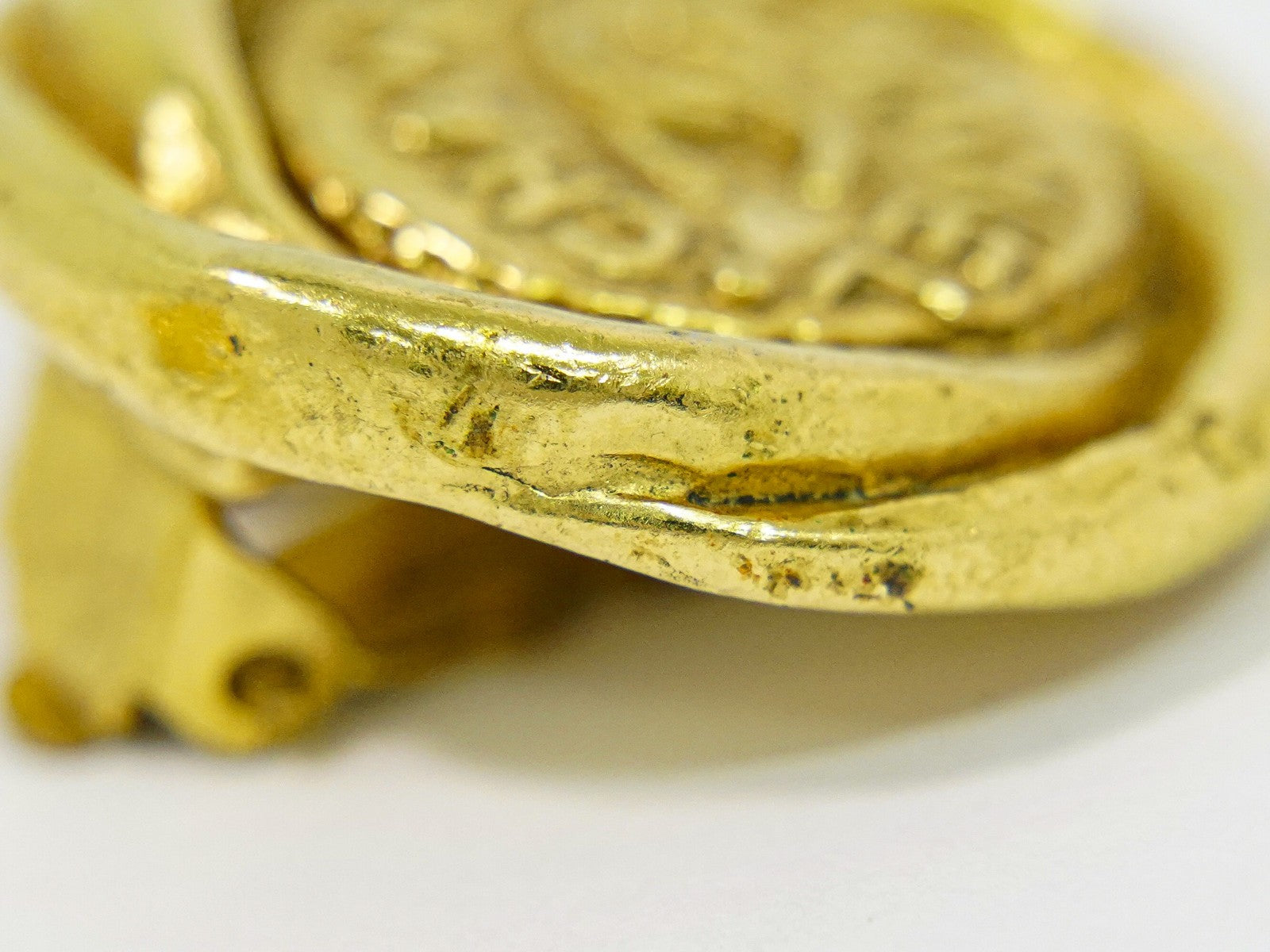 Chanel Vintage CC Round Clip-On Earrings Metal