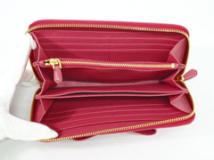 Prada Bow Zip Around Wallet Saffiano Leather
