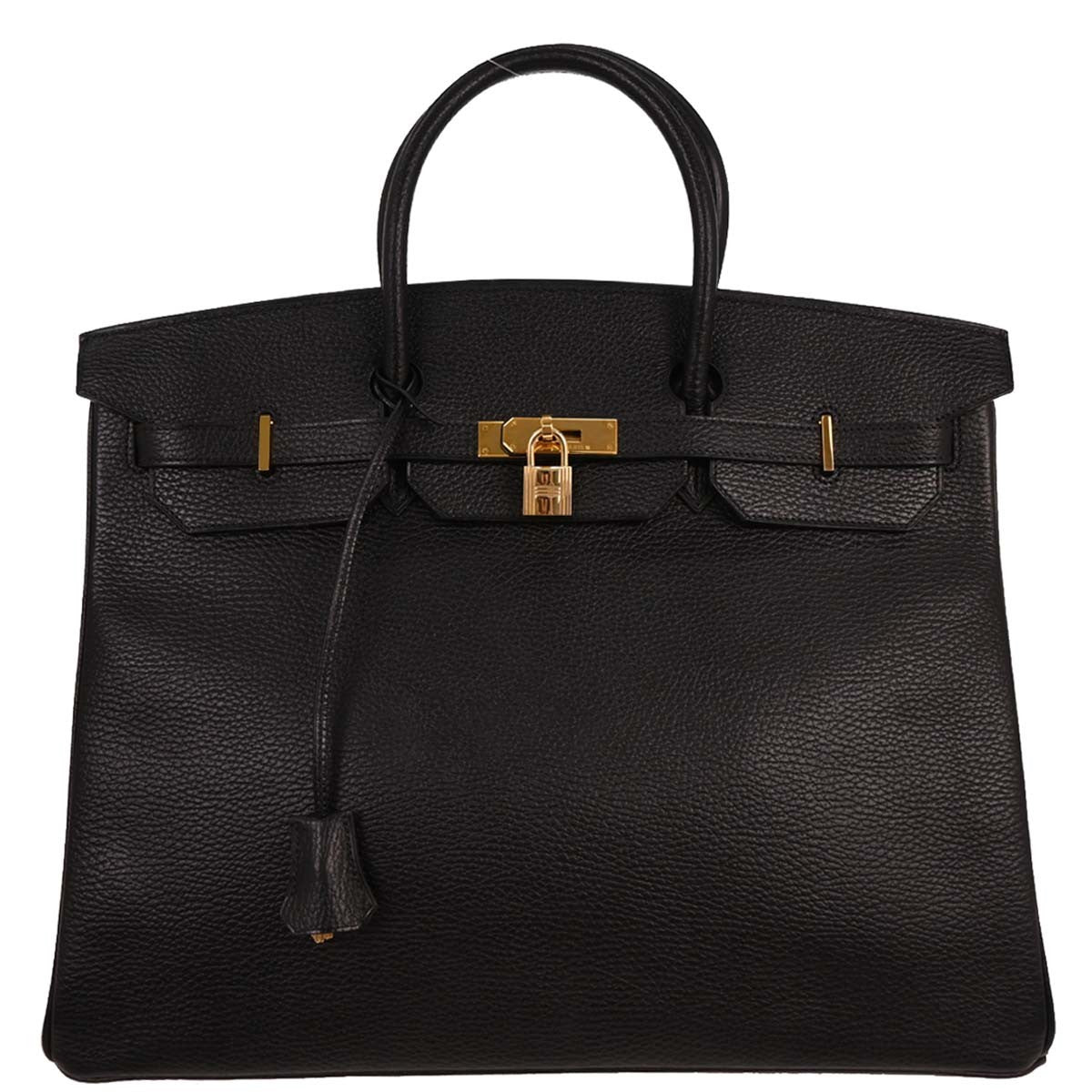 Hermes Birkin Handbag Black Ardennes with Gold Hardware