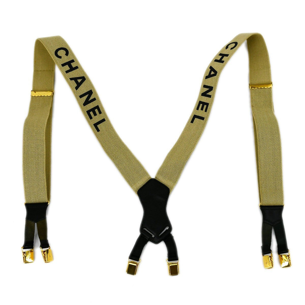 Chanel Logo Suspenders Canvas