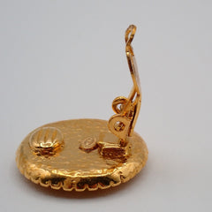 Chanel Vintage Round CC Clip-On Earrings Metal