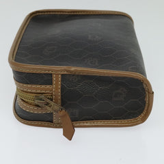 Christian Dior Vintage Honeycomb Zip Pouch Canvas and Leather