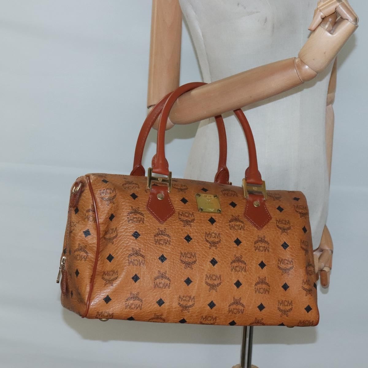 MCM Visetos Handbag Canvas and Leather