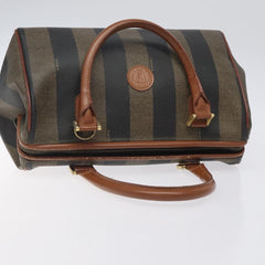 Fendi Vintage Pequin Boston Bag Coated Canvas