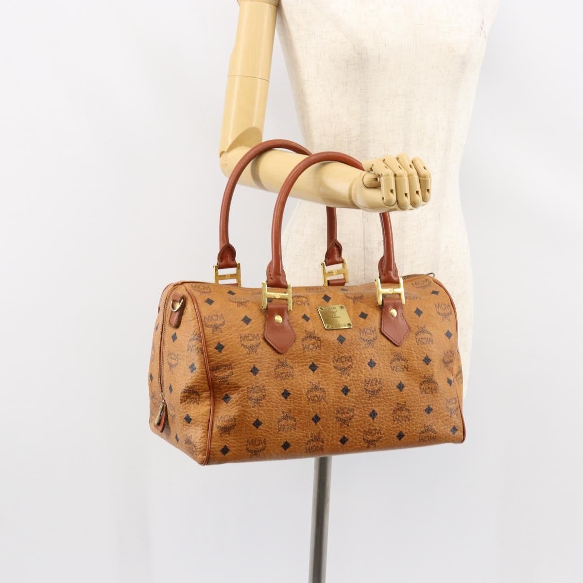 MCM Visetos Handbag Canvas and Leather