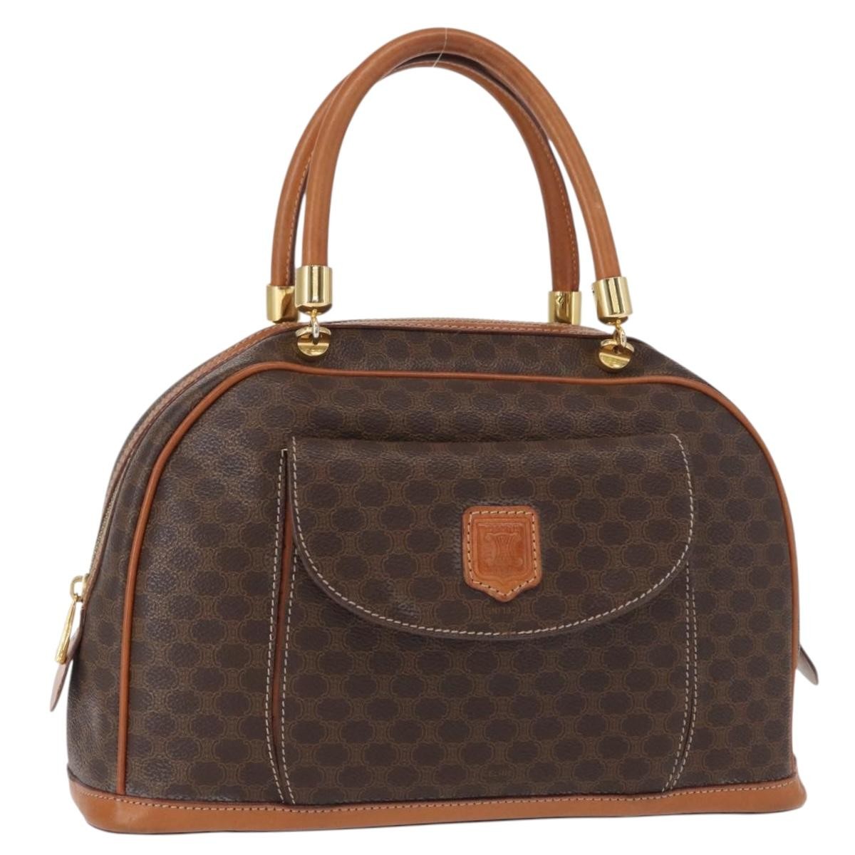 Celine Vintage Macadam Handbag Canvas and Leather