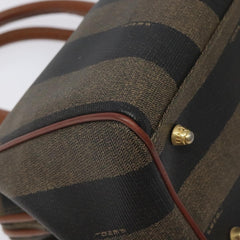 Fendi Vintage Pequin Boston Bag Coated Canvas