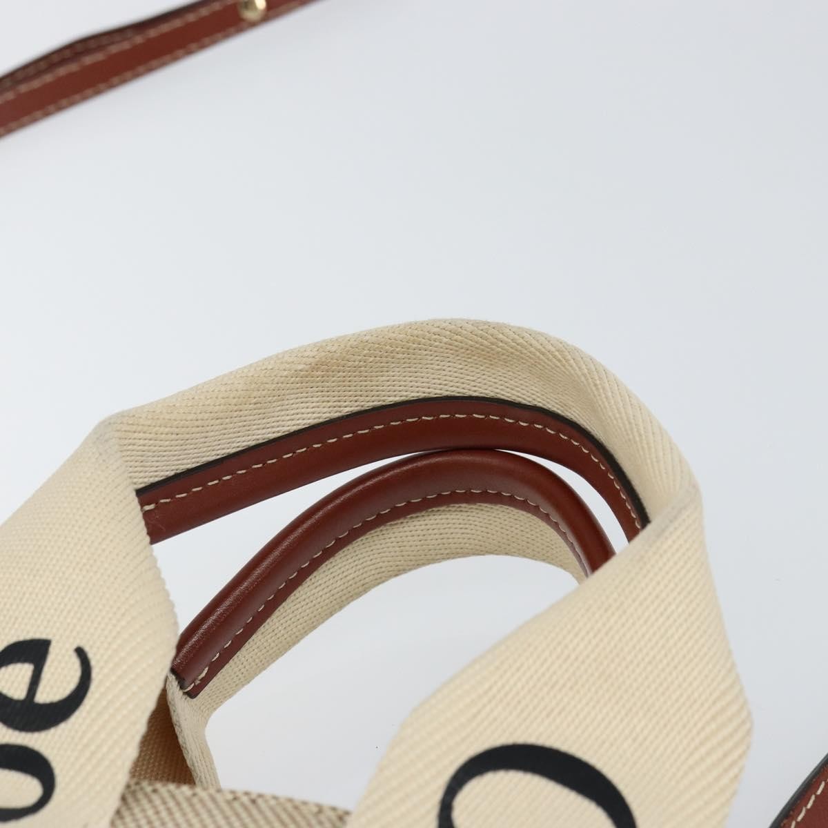 Chloe Woody Convertible Tote Canvas with Leather