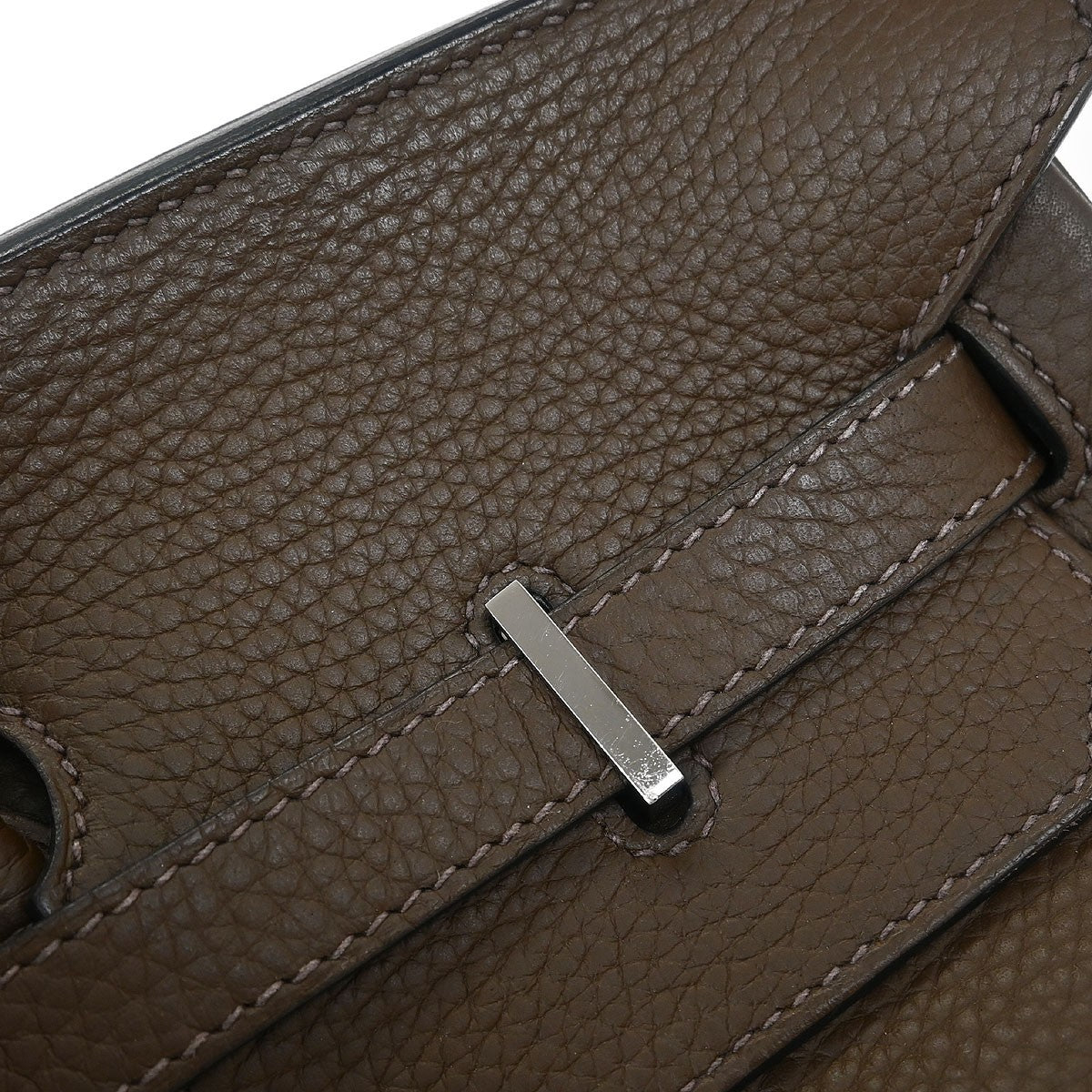 Hermes Birkin Handbag Grey Clemence with Palladium Hardware