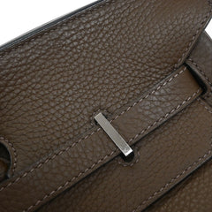 Hermes Birkin Handbag Grey Clemence with Palladium Hardware