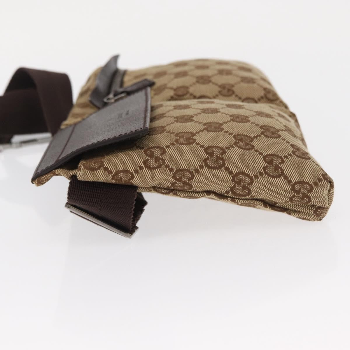 Gucci Vintage Double Belt Bag GG Canvas with Leather