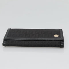 Fendi FF Flap Wallet Zucca Canvas with Embossed Leather
