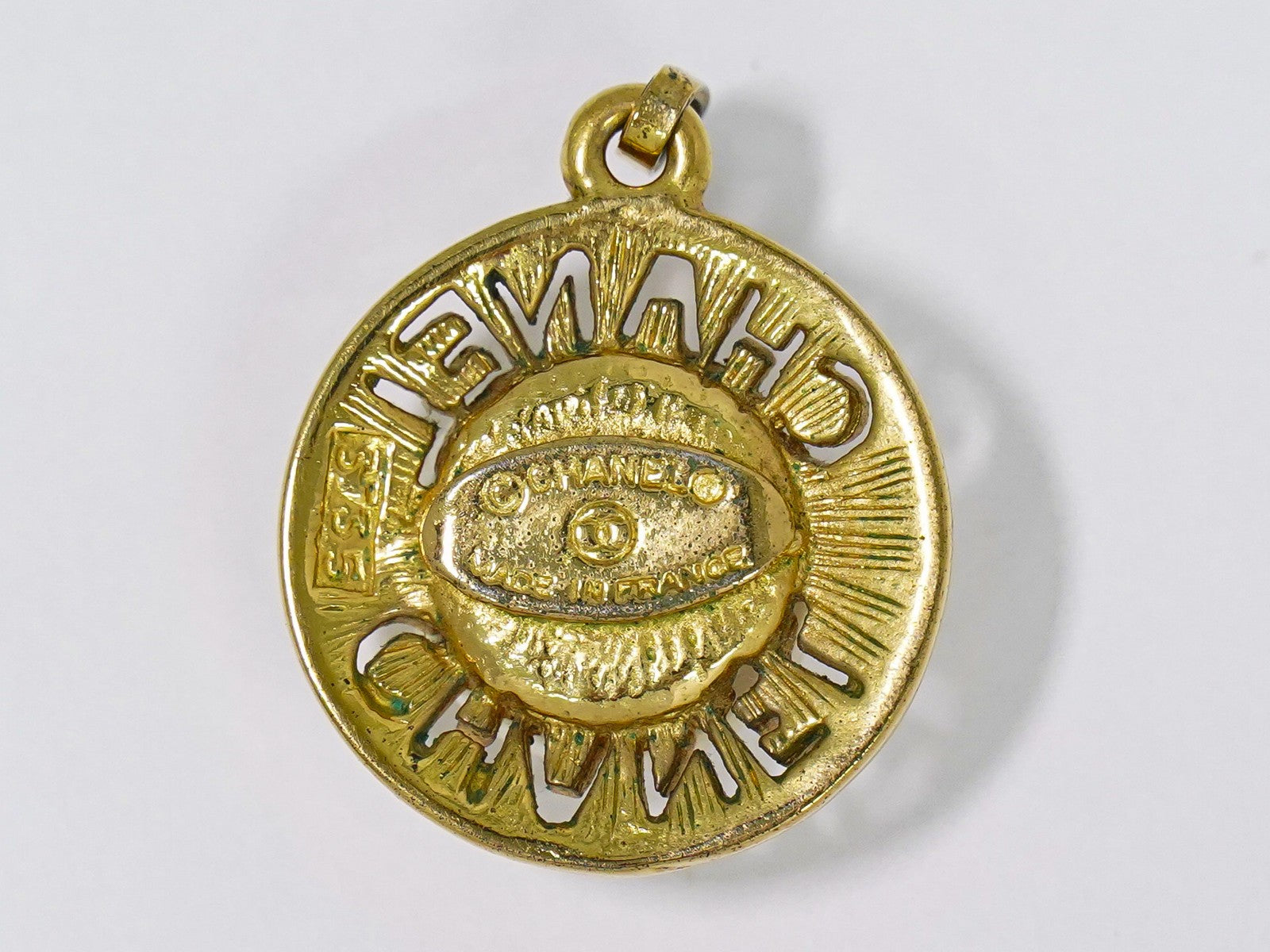 Chanel CC Logo Chain Pendant Necklace Imitation Pearl Imitation pearl with Gold-Plated and Beads