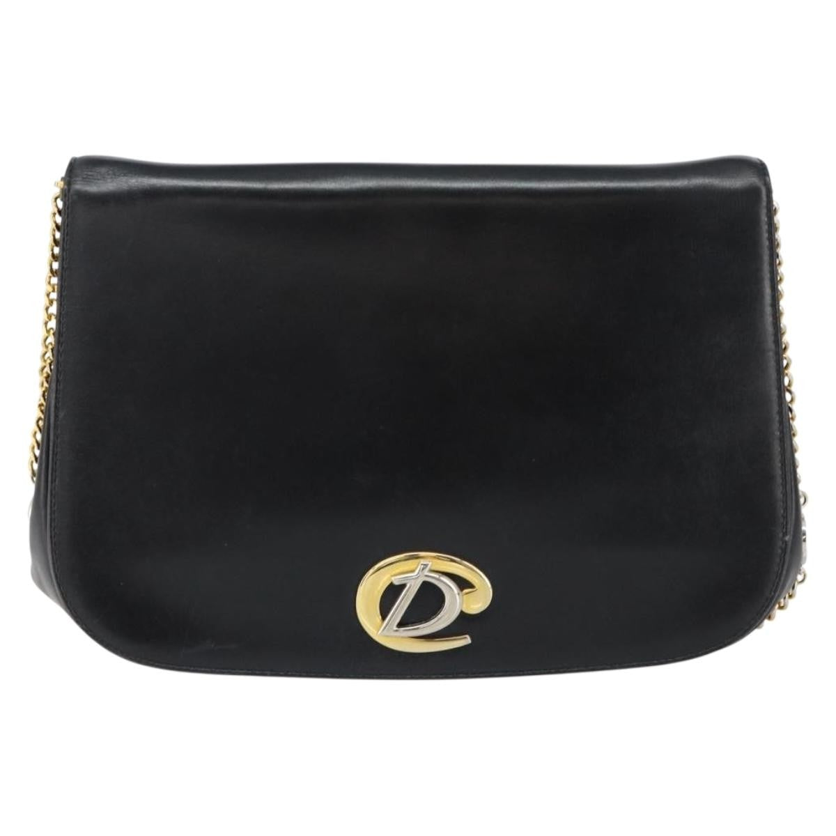 Christian Dior Vintage Chain Flap Shoulder Bag Leather